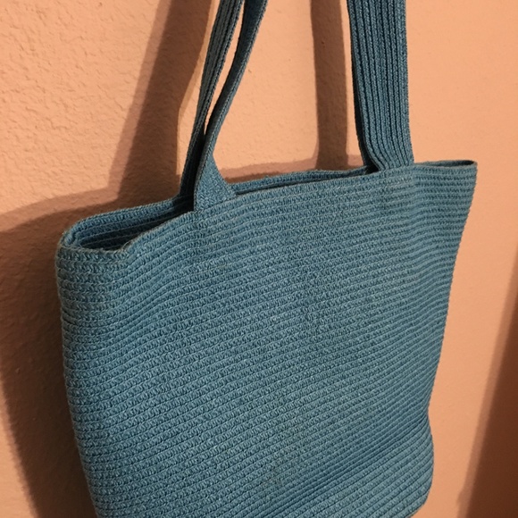 Talbots Turquoise Woven Tote NWOT - Picture 2 of 6